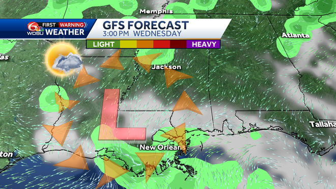 New Orleans weather forecast high temp heat index rain chances