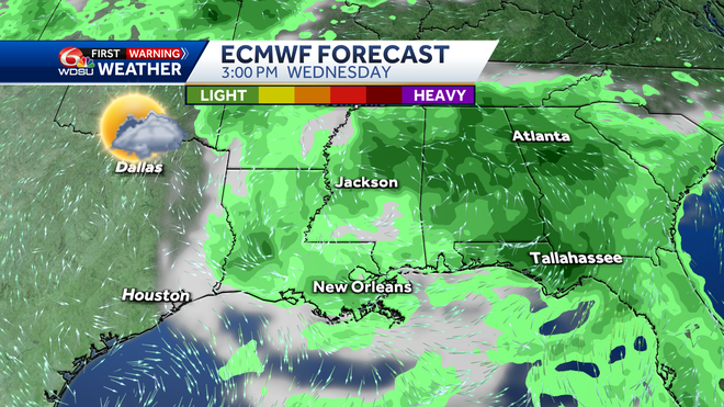 Weather features on Wednesday