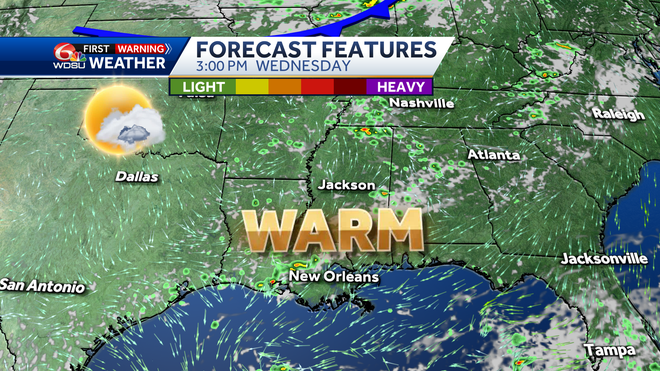 New Orleans weather forecast high temps rain chances tropics