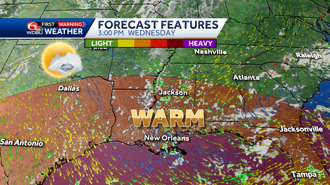 New Orleans weather forecast weekend temps rain chances Imelda