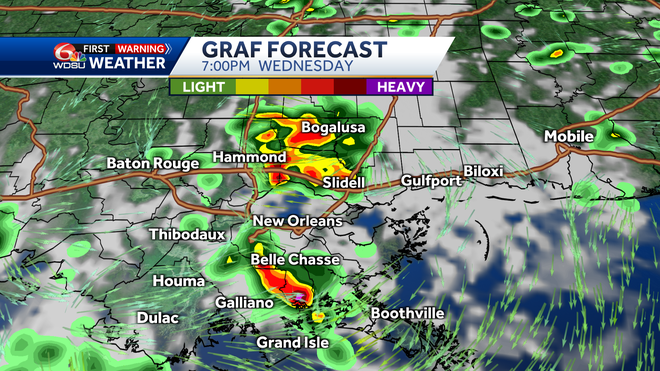 New Orleans weather forecast extreme heat warning high temp storm