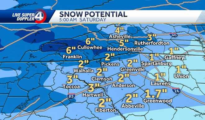 Previsión de nieve para el miércoles.