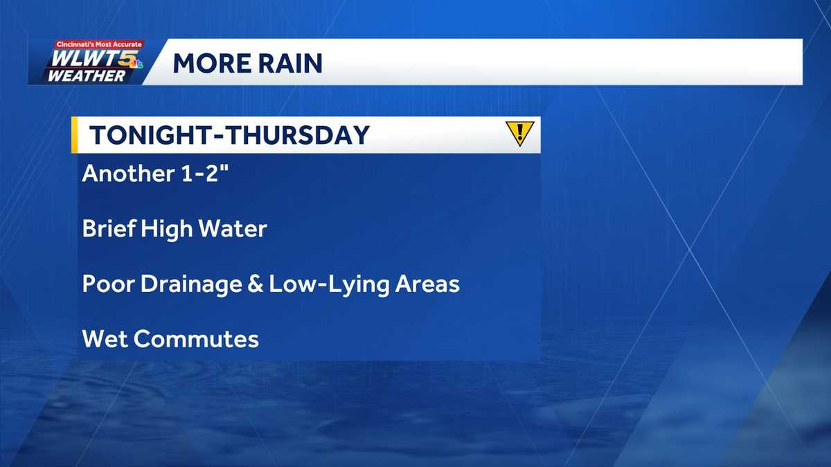 Rounds of rain continue into Thursday morning, storms possible