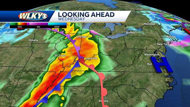 Louisville weather planner: Midweek rain before the chance for snow