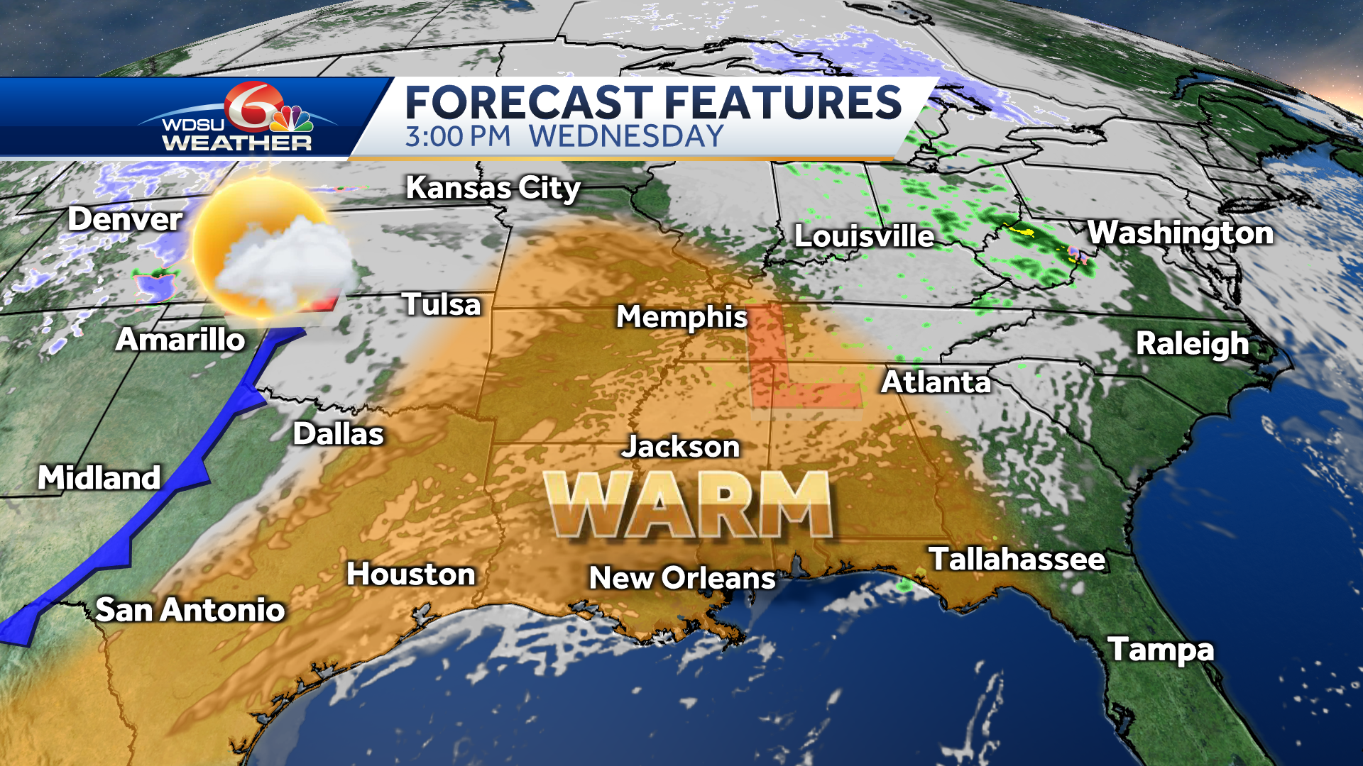 New Orleans Forecast Record Warmth Strong Severe Storms