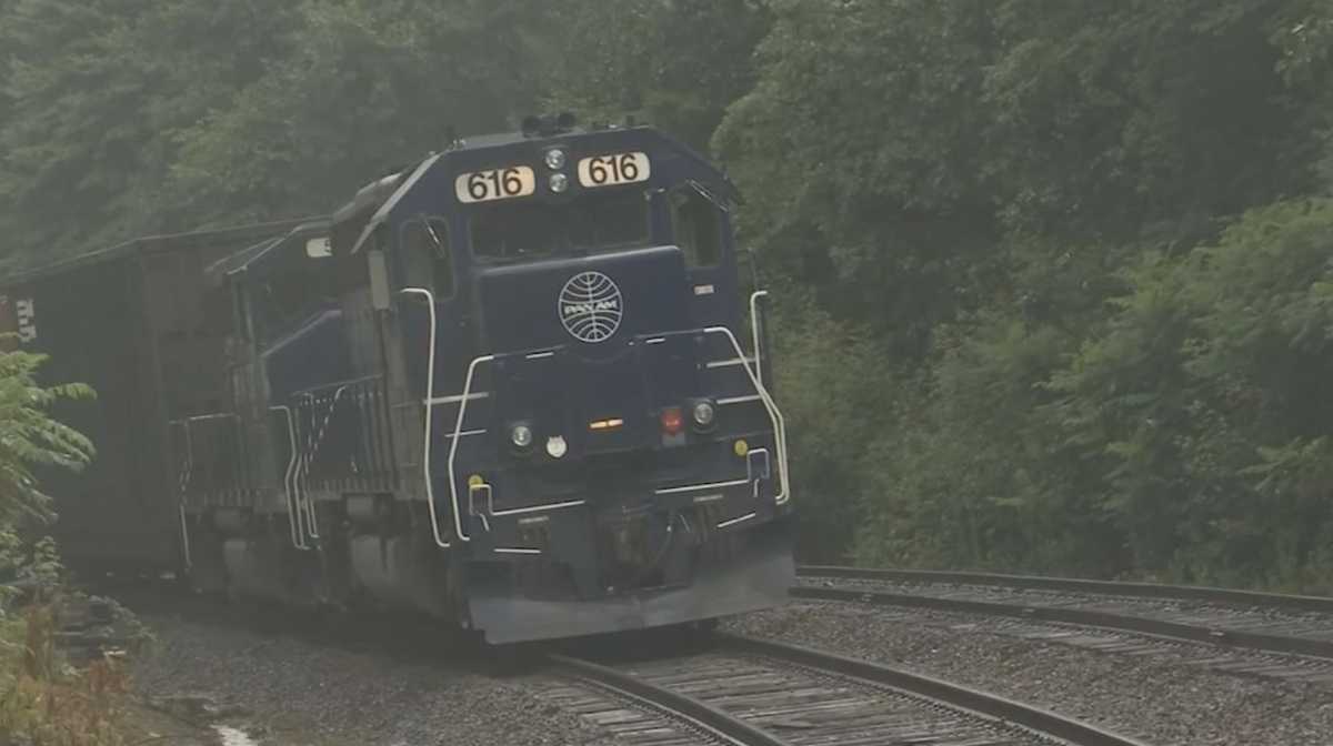 Severe weather causes train derailment in western Massachusetts