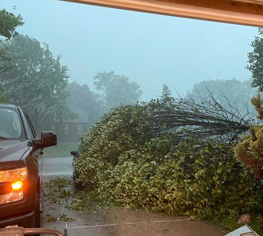 Severe storm damage in West Chester, Ohio.