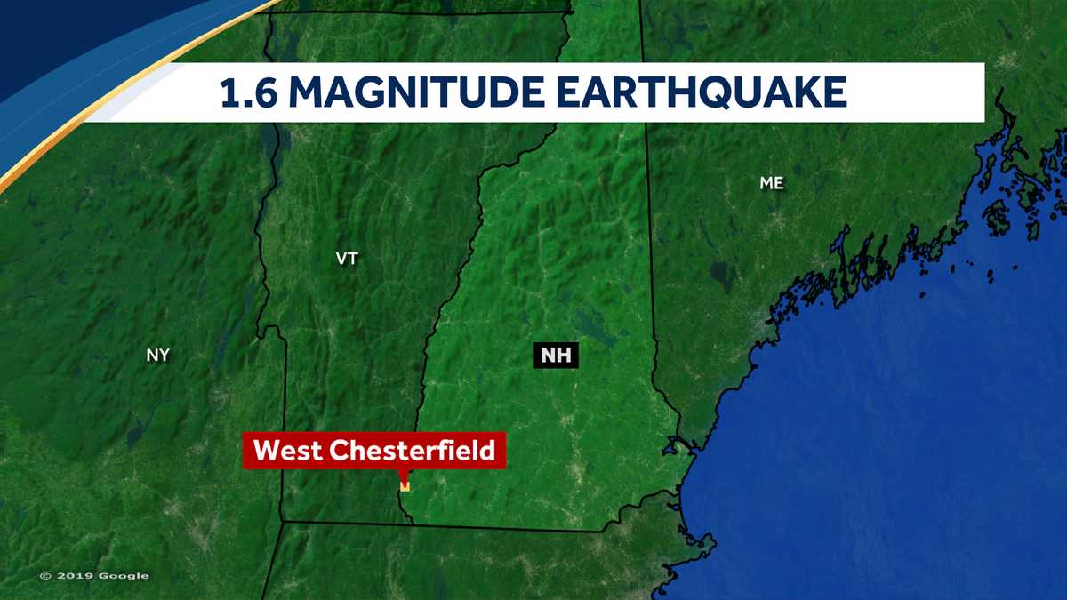 A 1.6 magnitude earthquake centered in southwestern New Hampshire