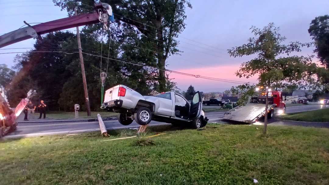 Road closed in Lancaster County after vehicle crashes into pole