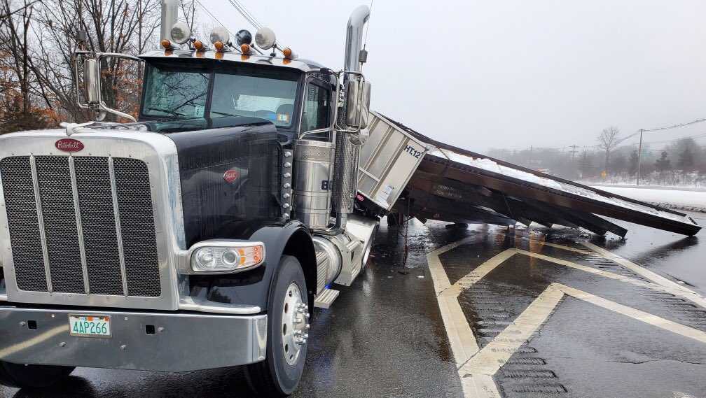 Tractor Trailer Spills Load On Route 9 In Westborough