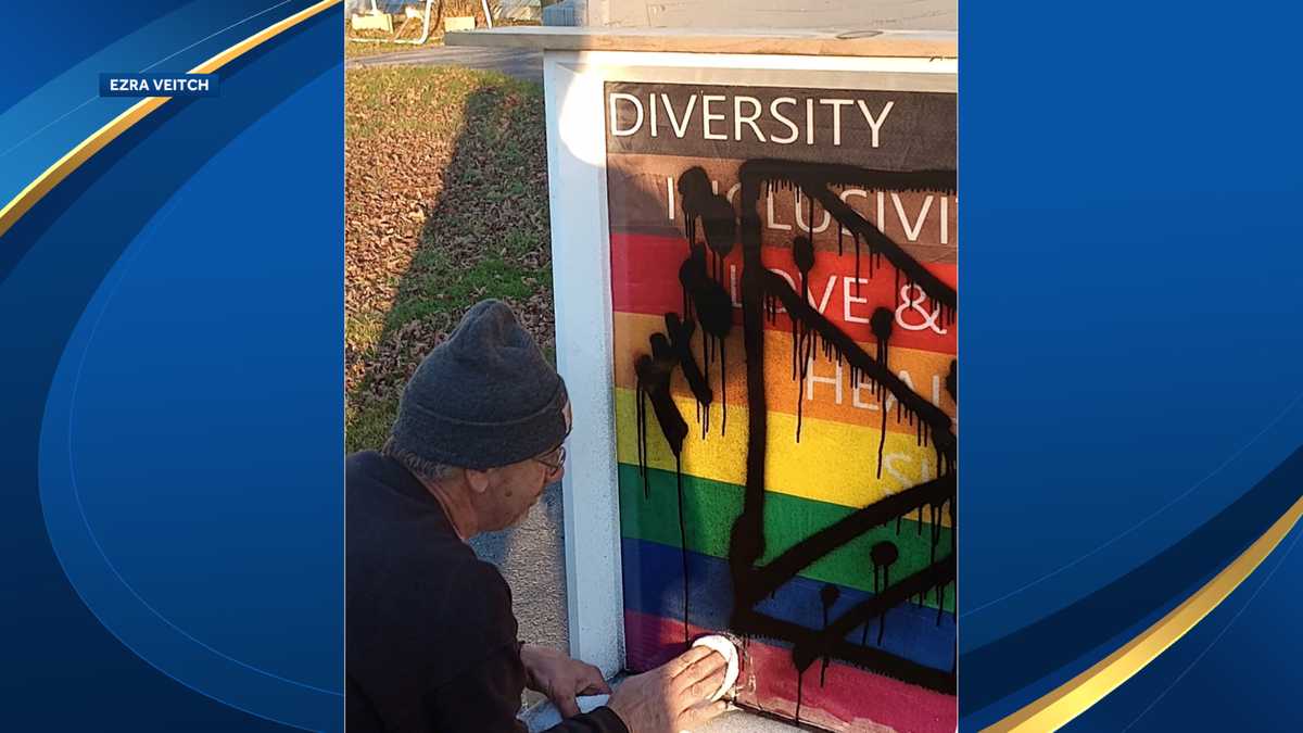 Sign outside NH church spraypainted with racist, homophobic markings