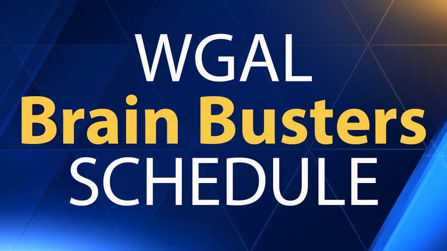 Graphic for WGAL's Brain Buster schedule.