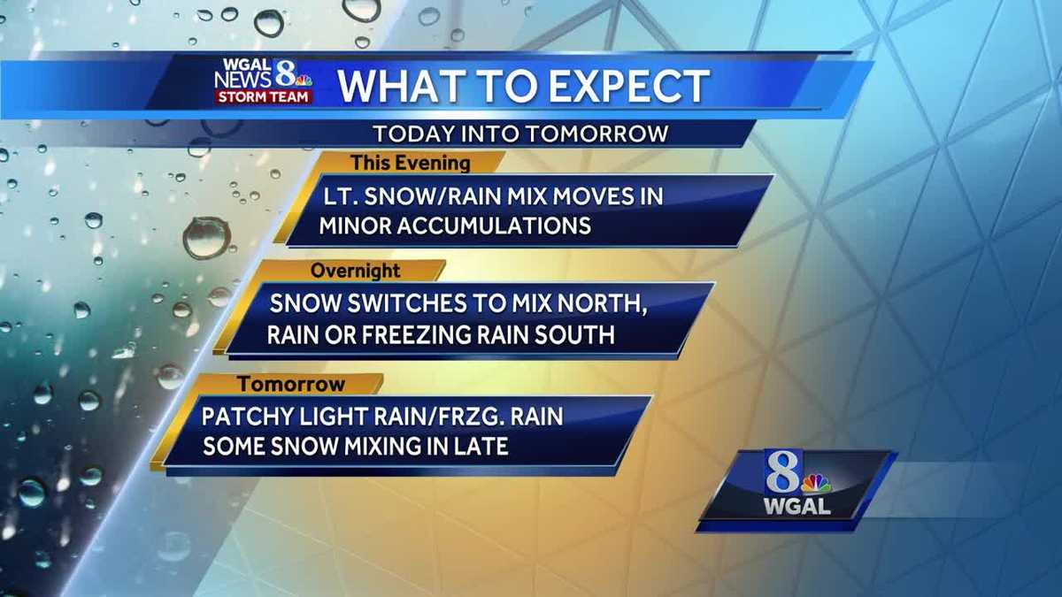Wintry mix to bring coating of snow; Watch out for icy spots