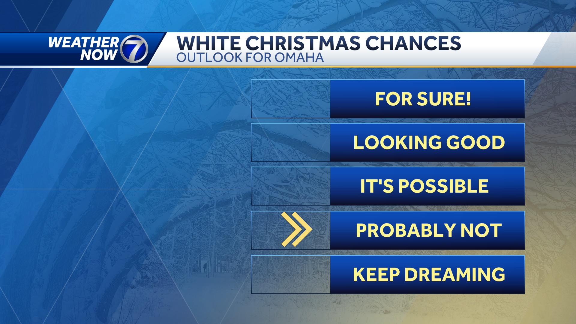 Omaha Nebraska White Christmas Day Snow Forecast 2023