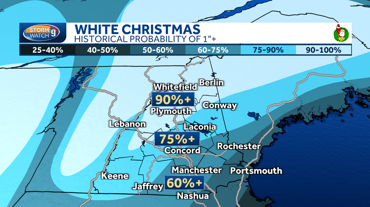 Chances for a white Christmas this year in New Hampshire