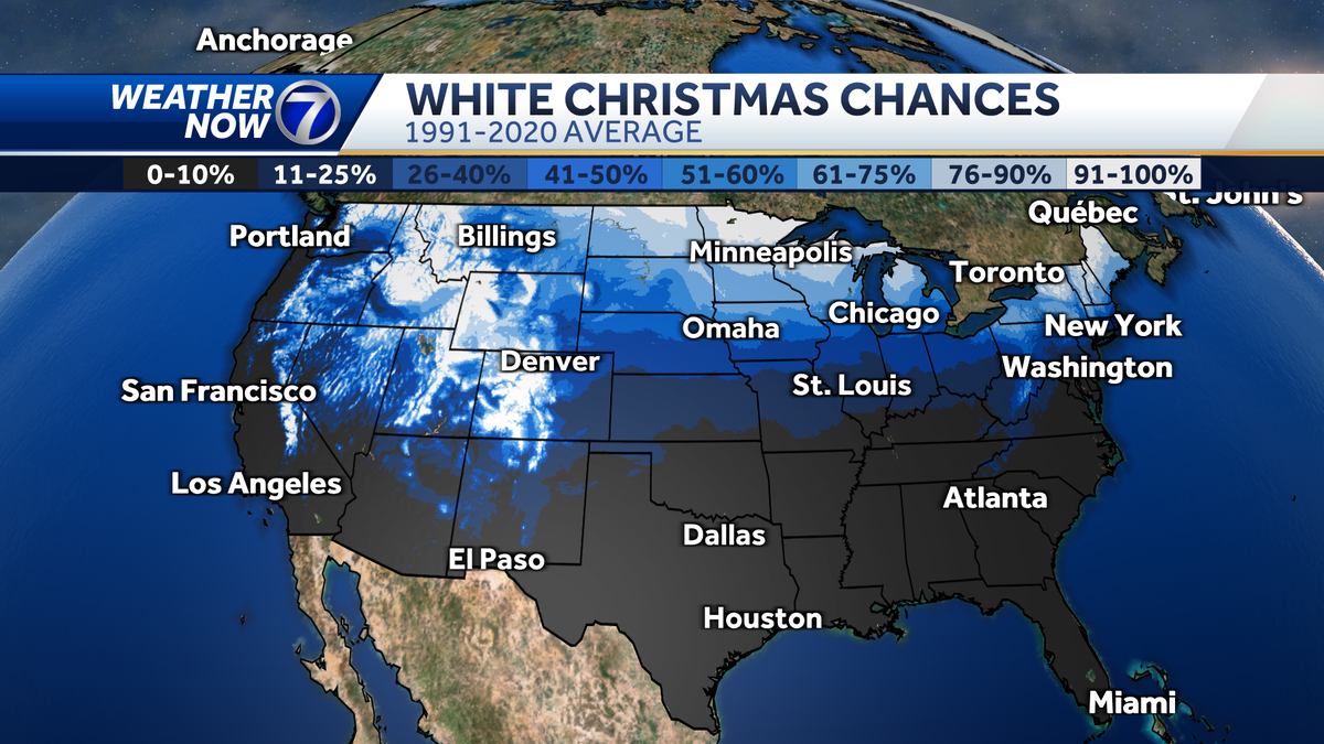 Omaha Nebraska White Christmas Day snow forecast 2023