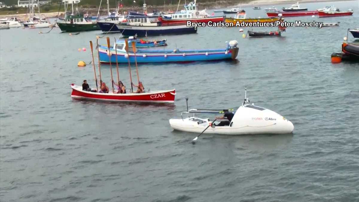 'An explosion of emotion' Teacher breaks world record rowing across