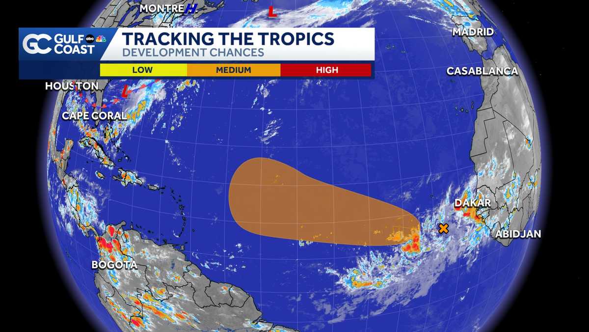 Medium odds for development near west coast of Africa