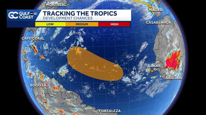 Odd of development increase for tropical wave over Africa
