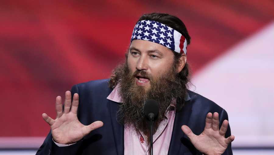 In this July 18, 2016, file photo, Willie Robertson, CEO of Duck Commander and Buck Commander speaks during the opening day of the Republican National Convention in Cleveland.