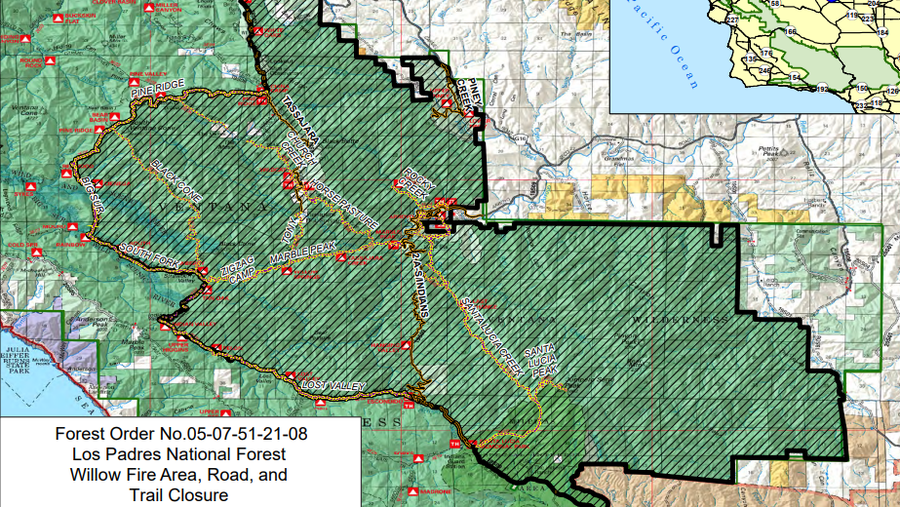 willow fire forest closures