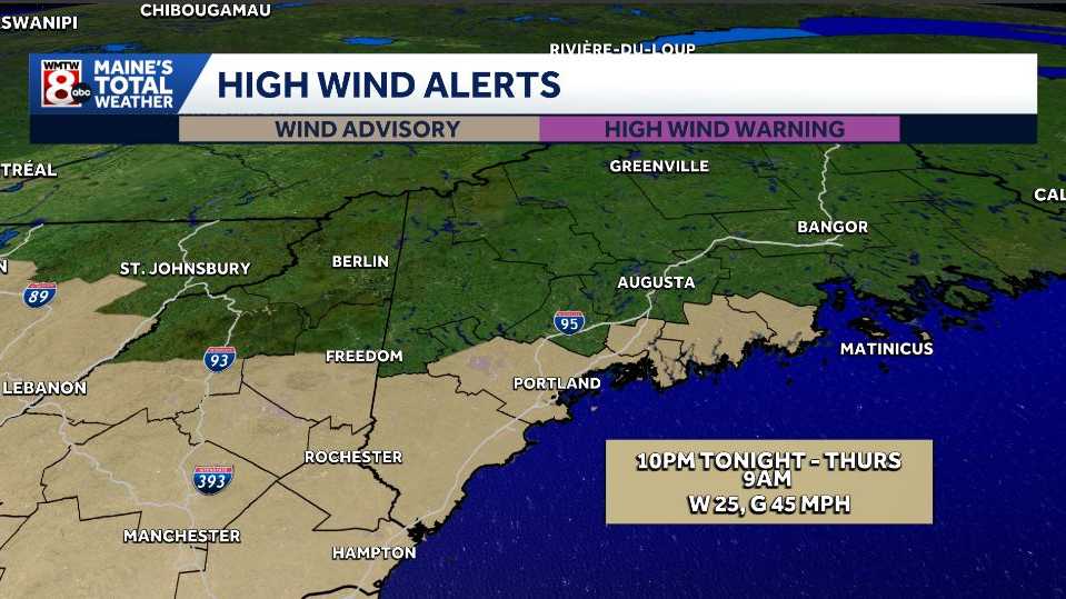 Wind advisory in effect for southern Maine coast with 50-mph gusts possible