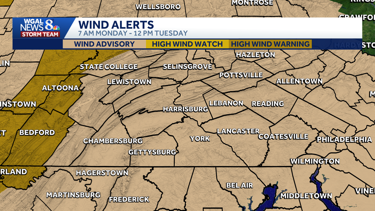 IMPACT DAY: NWS Issues Wind Advisory For Monday & Tuesday