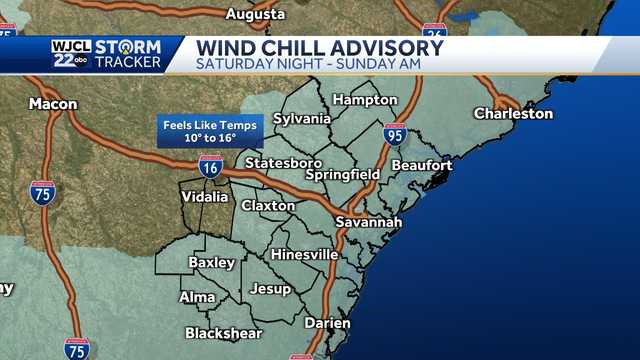 Savannah: Wind Chill Advisory Saturday night into Sunday - Vimarsana News