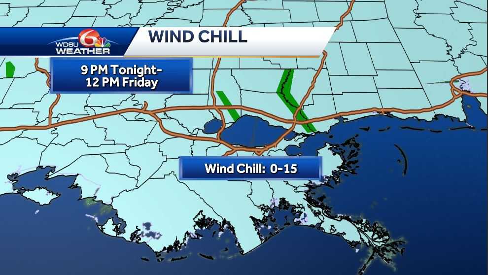 Louisiana Surface Wind on Sunday 10 Dec at 12pm CST