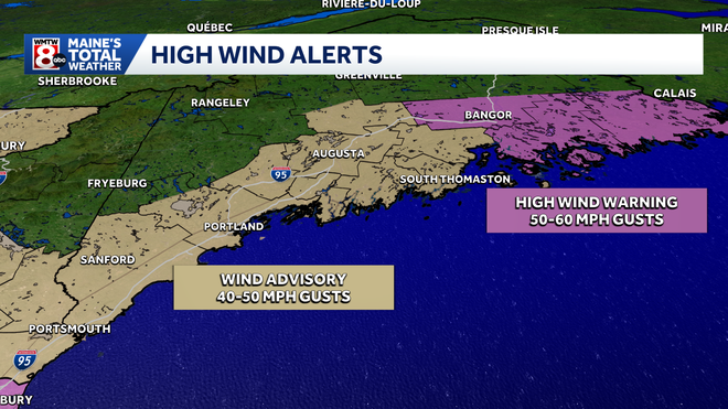 Flood threat in Maine as heavy rain and high winds move in
