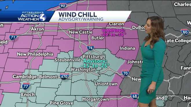 Pittsburgh Weather: Wind chill advisory, warning in effect for parts of ...