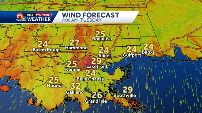 New Orleans forecast how cold will it be low temps this week