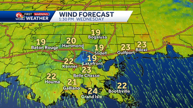 New Orleans Louisiana weather forecast record highs severe storms