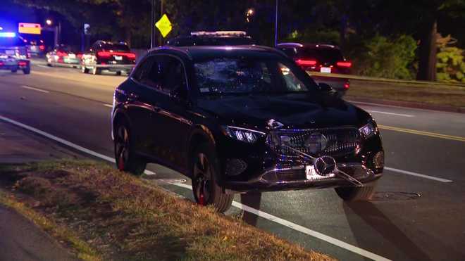 Windshield damage at SUV memorial ride in Cambridge