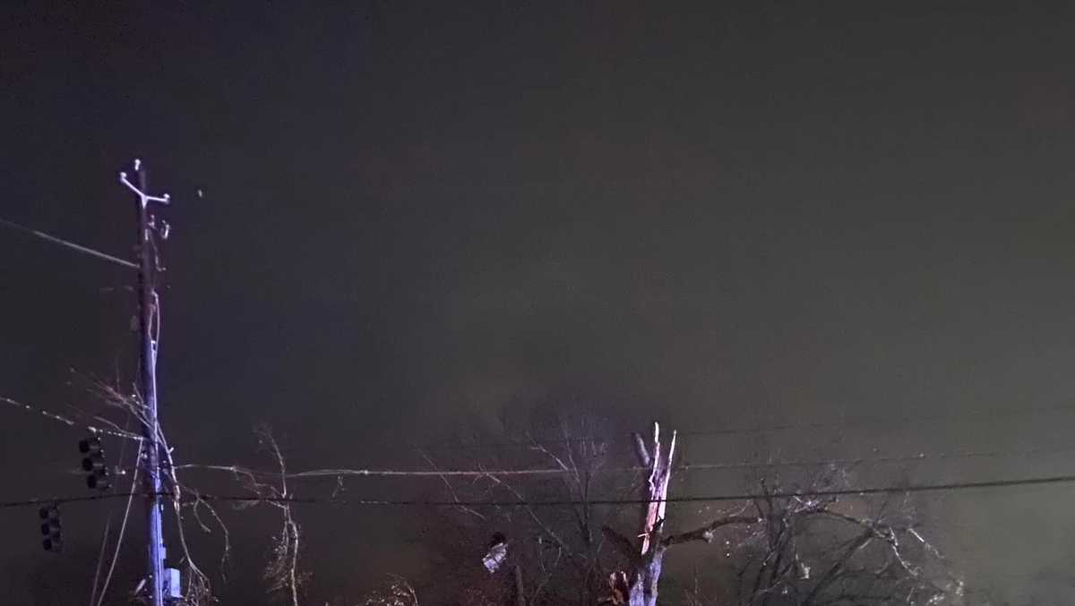 Surveying the storm damage in Winfield