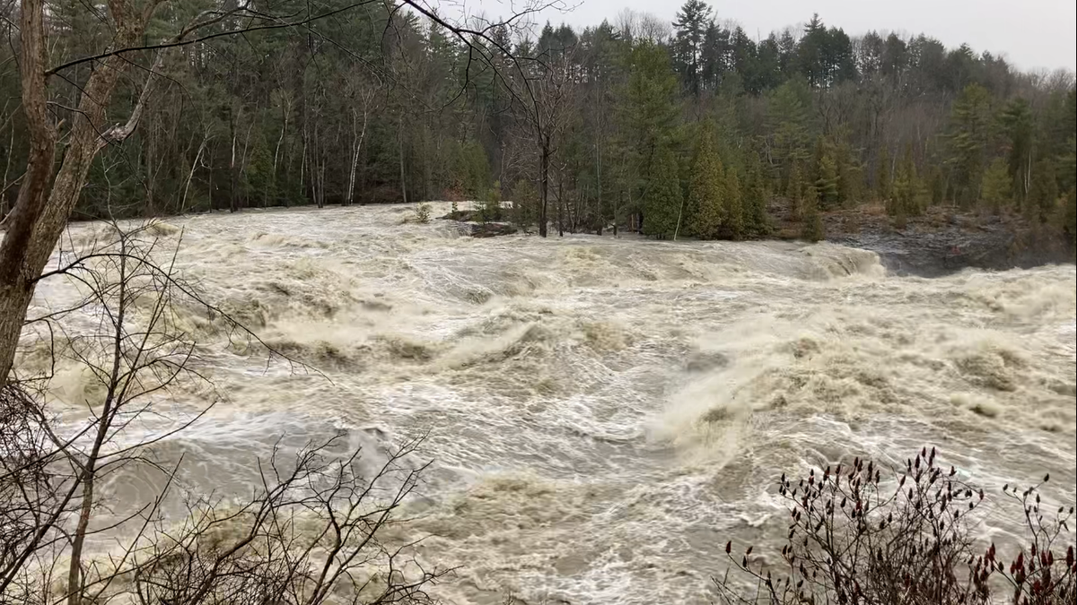 Winooski River at Essex Junction receding after reaching major flood stage