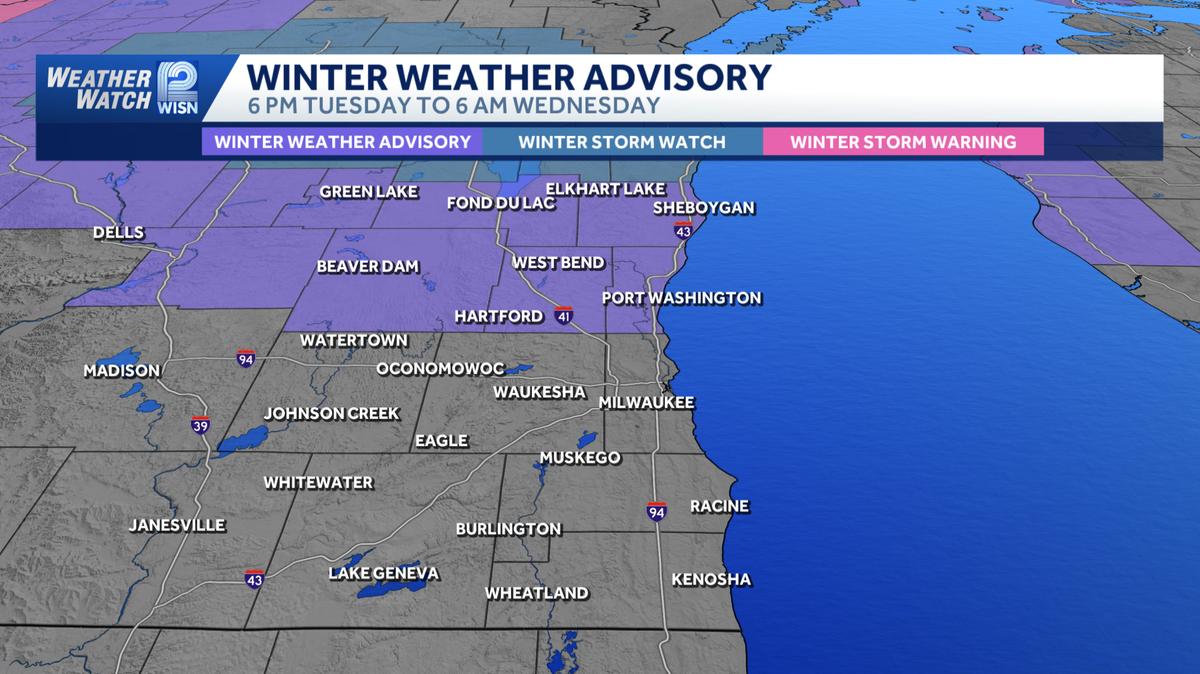 Winter weather advisory warns of snow, ice across southeast Wisconsin
