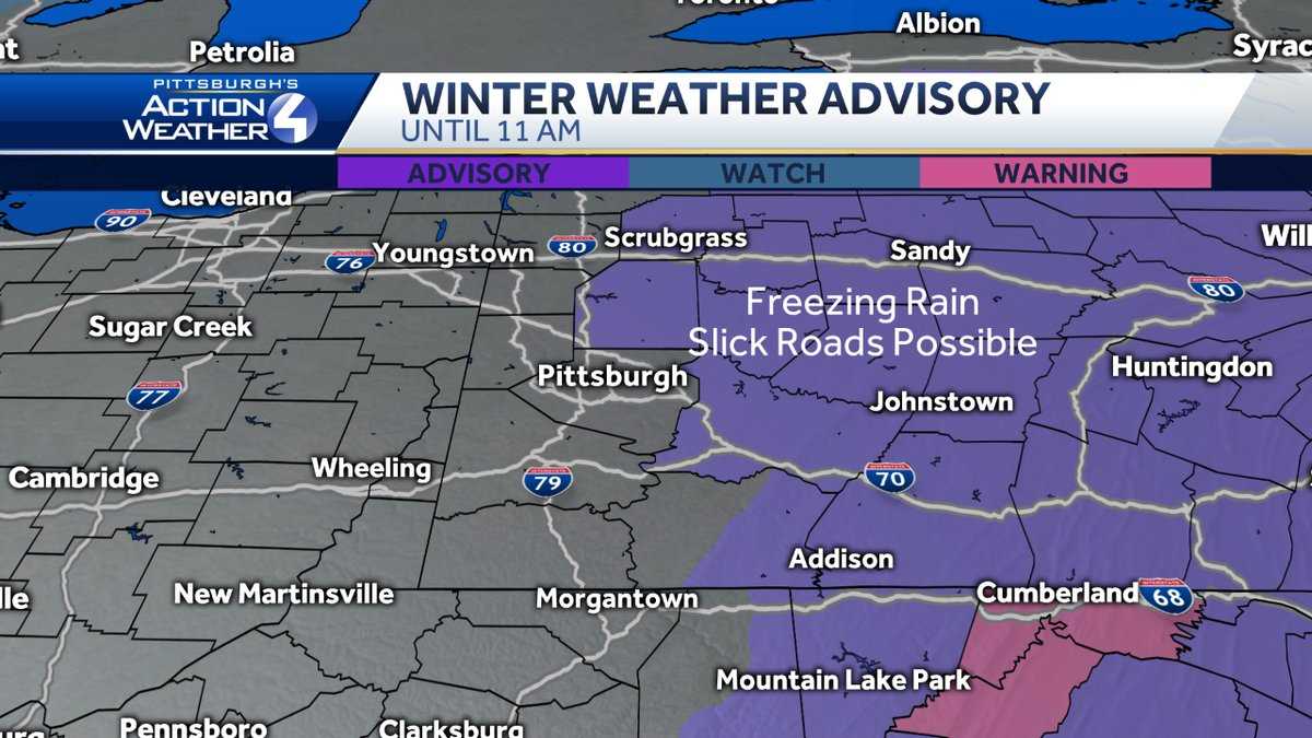 Winter weather advisory issued for parts of Western Pa. area due to ...