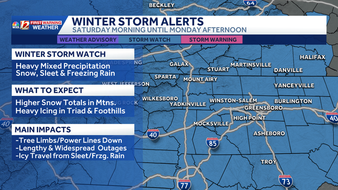 Winter Storm Watch in effect in Southeast and North Carolina