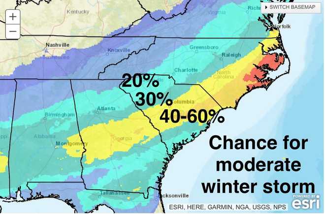 probabilidad de una tormenta de invierno