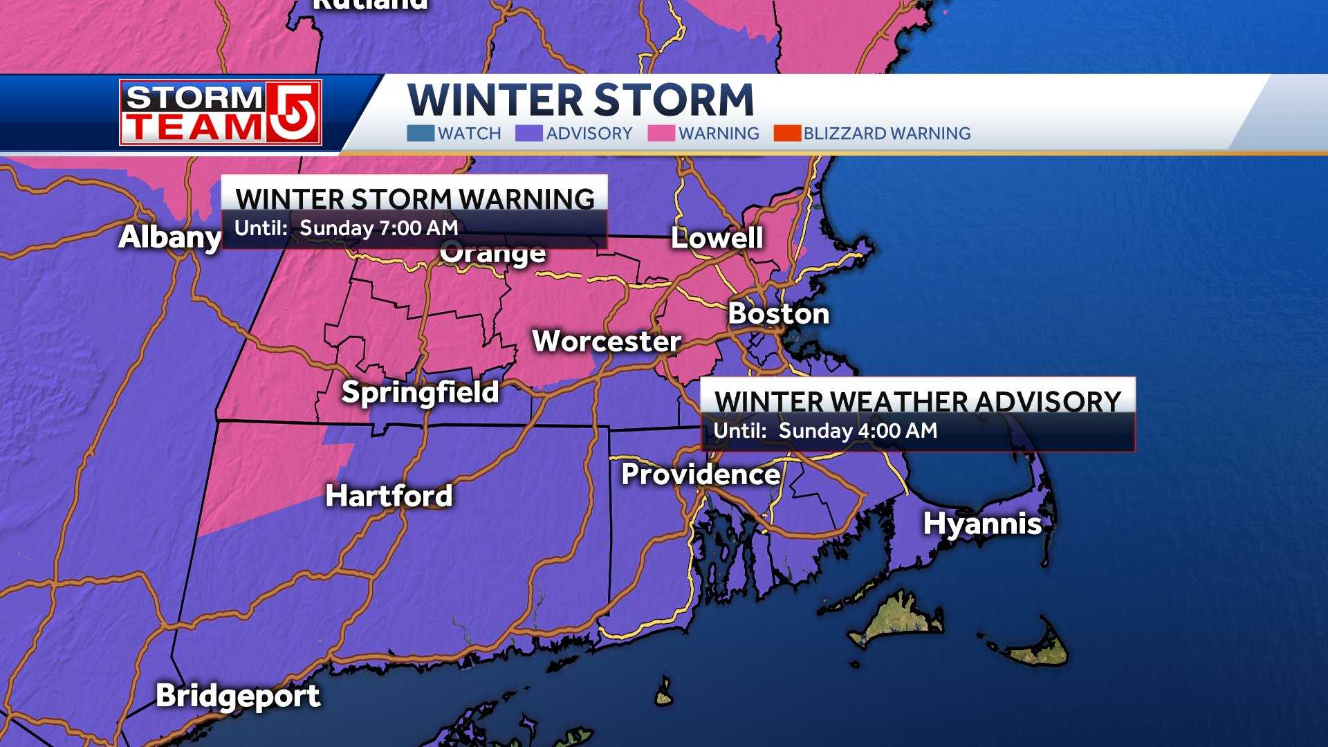 Winter Storm Warnings For Parts Of Mass. As Weekend Storm Arrives