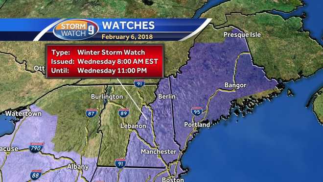 At least 6 inches of snow likely for most of NH Wednesday