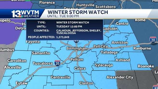Winter Storm Watch Tuesday - WVTM