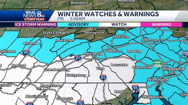 NWS: Winter storm watches, advisories for South-Central Pennsylvania - Vimarsana News