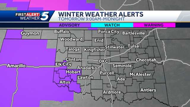 Oklahoma gets winter weather advisory for Wednesday - Vimarsana News