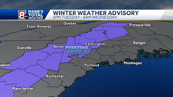 Icing possible today due to freezing drizzle