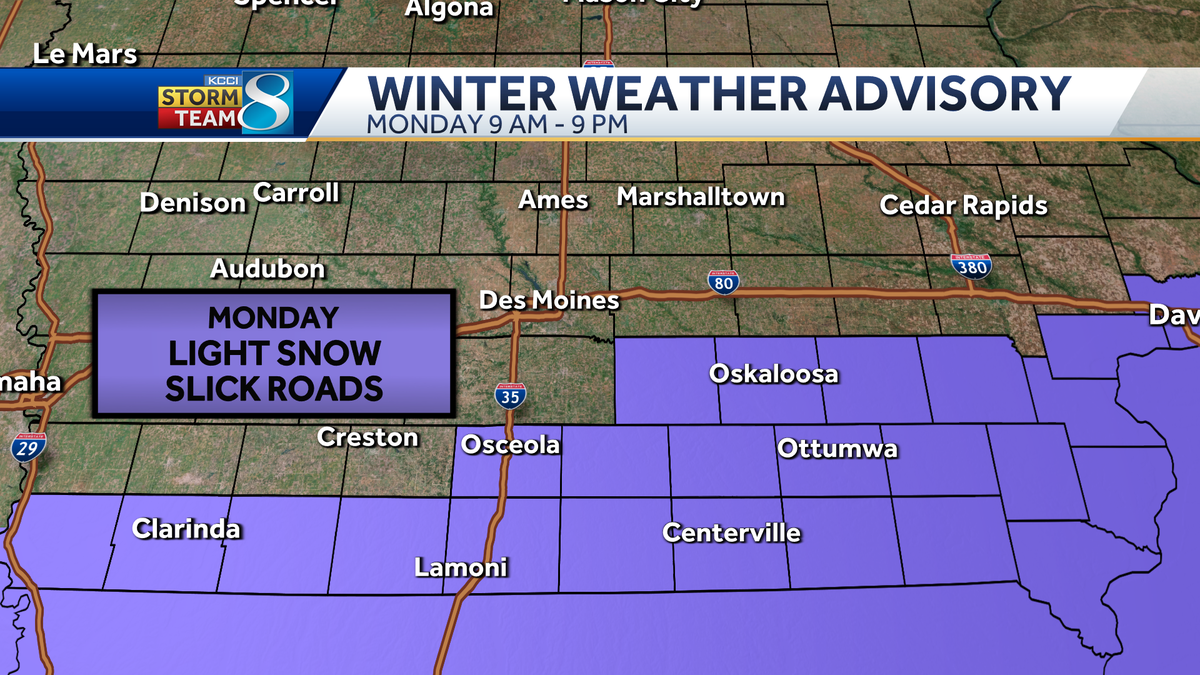 Des Moines weather: Bitter cold today, tracking light snow Monday