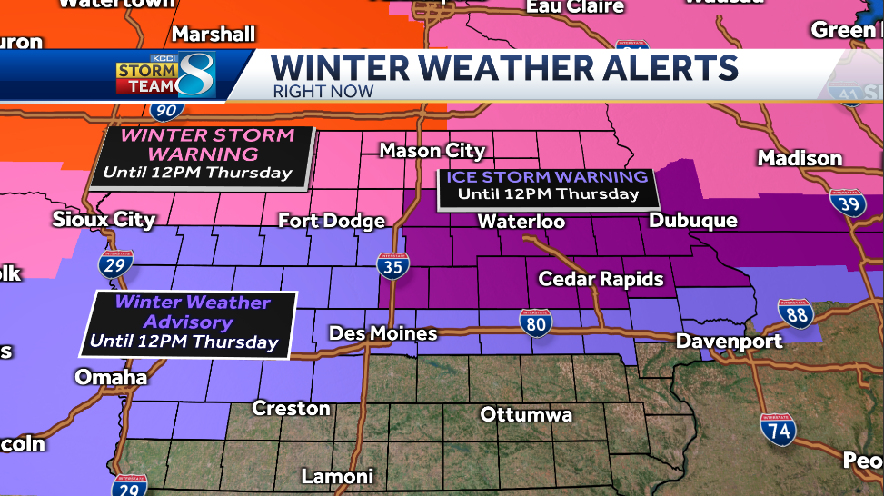 Winter Storm Brings Snow And Ice Across Northern Portions Of Iowa