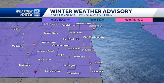 Freezing rain and drizzle possible for the Monday morning commute