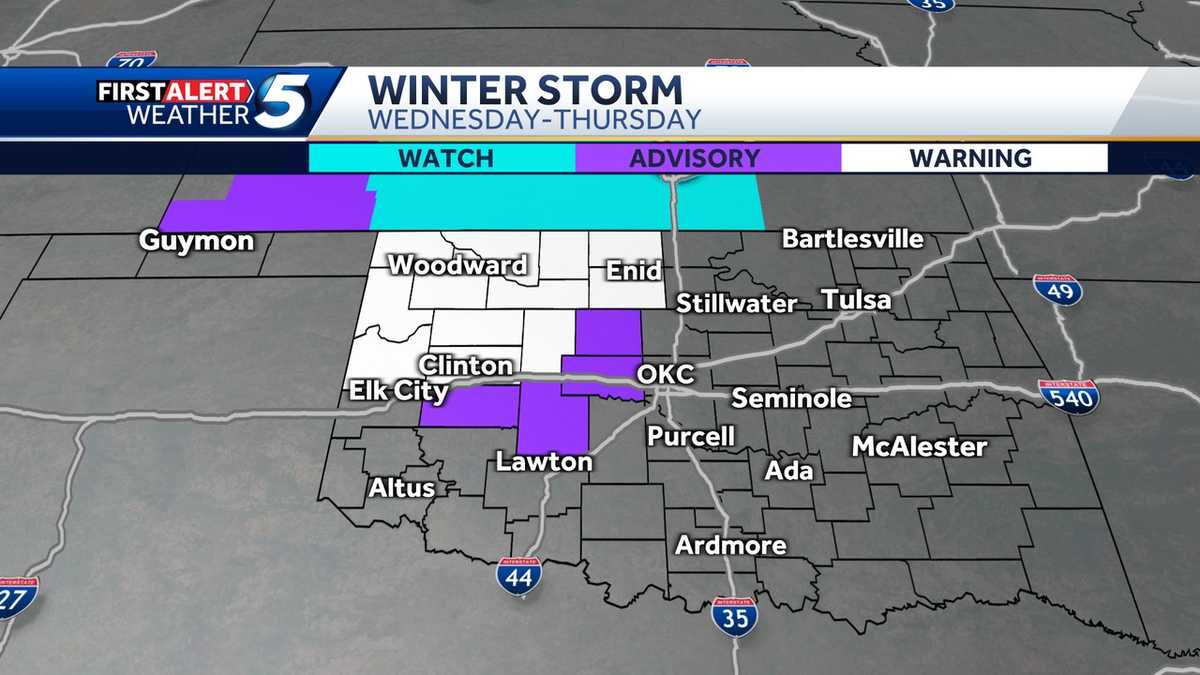 Winter Storm Warning issued for parts of northwestern, western Oklahoma